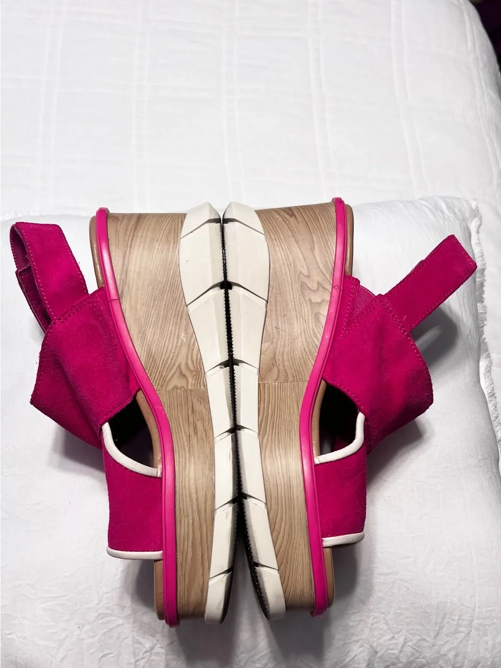 Sorel Joanie III Slingback Wedge Sandals in Fuchsia Fizz/Chalk | Women’s 8